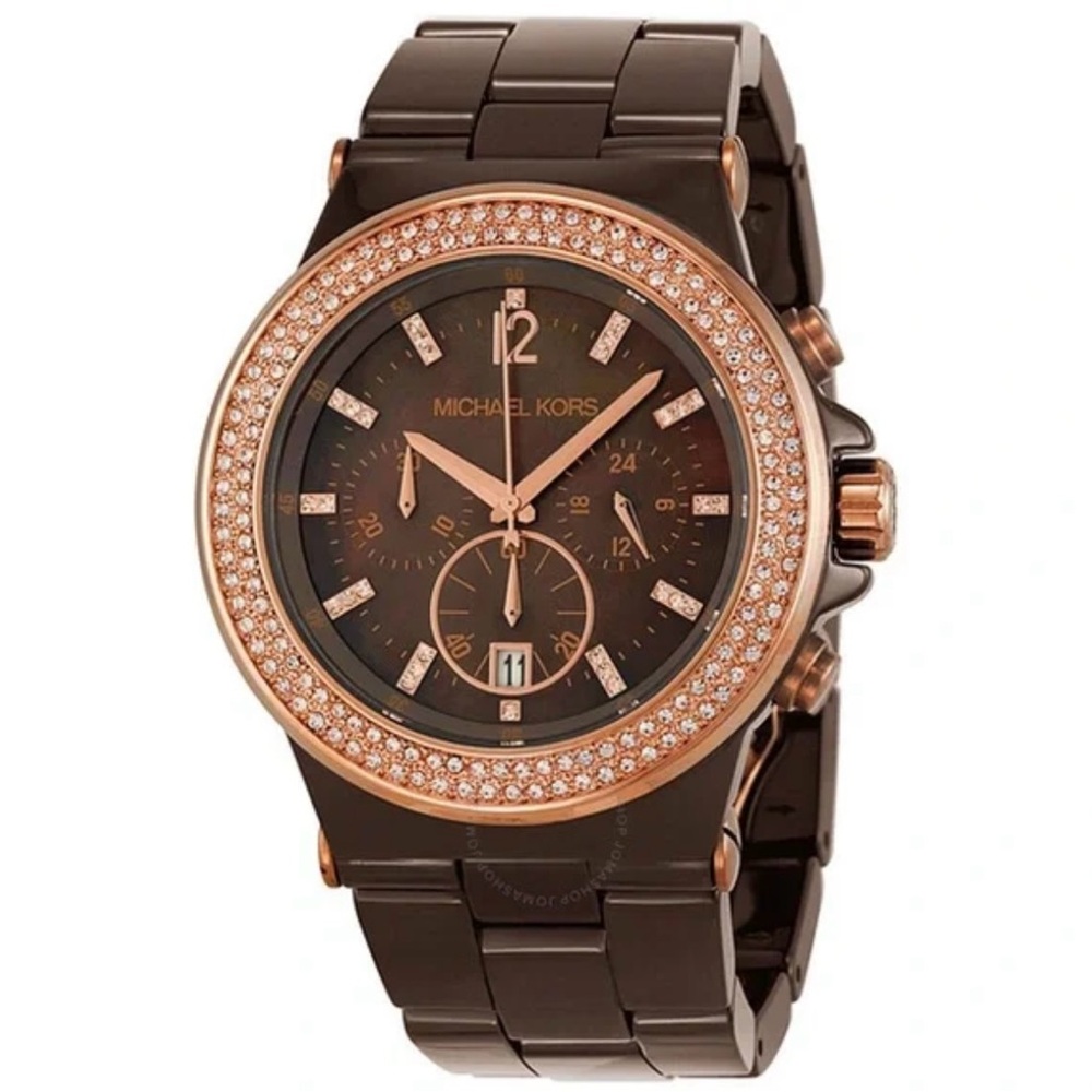 Michael Kors Rose Gold and Brown Women's Watch